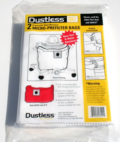 16 Gallon Dustless Technologies Micro Pre-Filter Bags (2 pack)